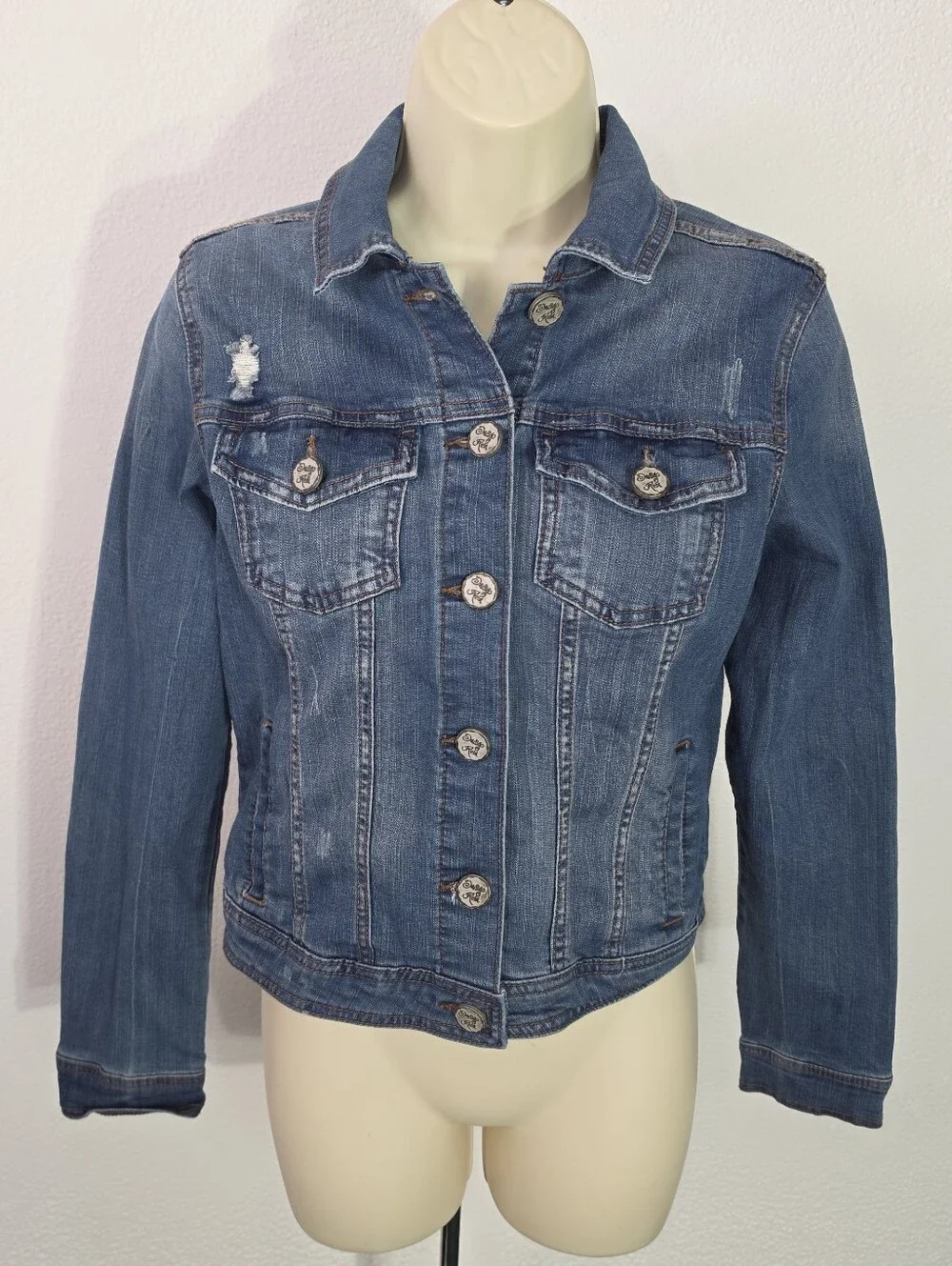 Indigo Rein Jacket Classic Trucker Cotton Blend Jean Youth Blue Size XL